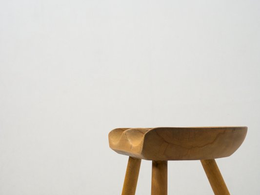 Danish Sculptural Beech Stool-YS-1173145