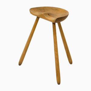 Danish Sculptural Beech Stool-YS-1173145