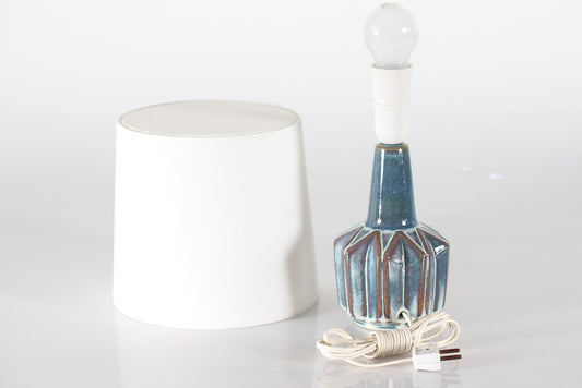 Danish Sculptural Ceramic Table Lamp in Aqua Green by Einar Johansen for Søholm, 1960s