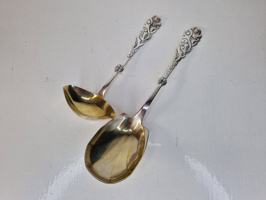 Danish Serving Spoons by Christian F. Heise, 1916, Set of 2