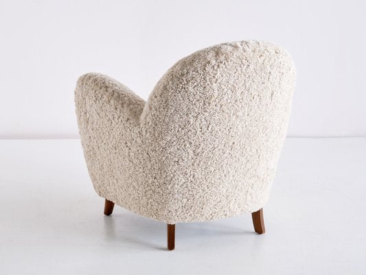 Danish Sheepskin & Beech Armchairs by Thorald Madsen, 1930s, Set of 2-FMT-901183