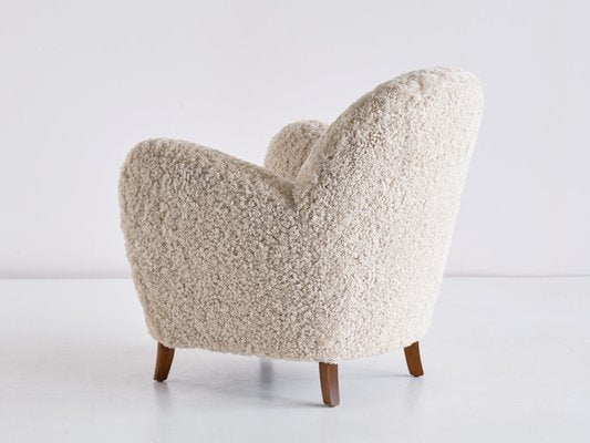 Danish Sheepskin & Beech Armchairs by Thorald Madsen, 1930s, Set of 2-FMT-901183