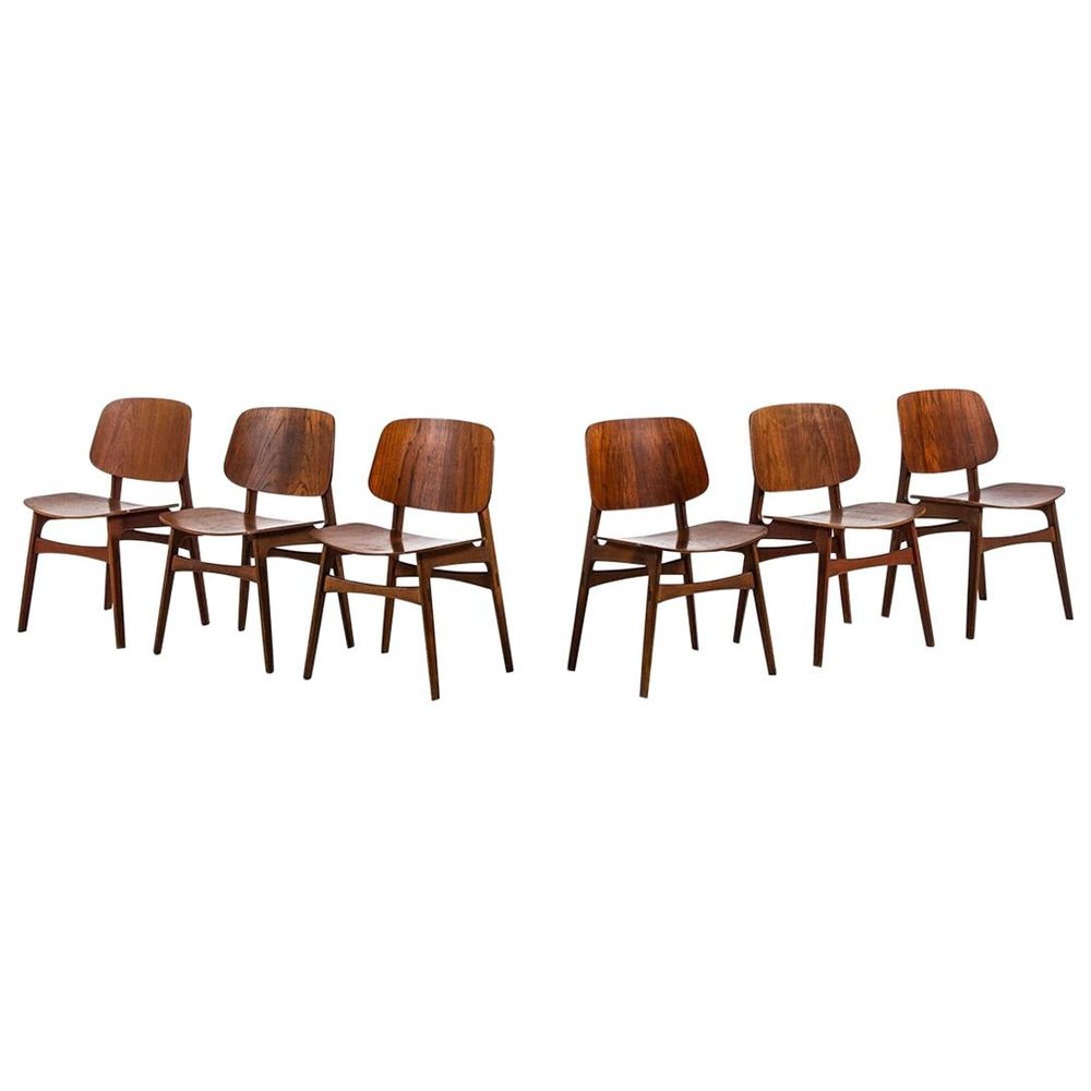 Danish Shell Dining Chairs by Børge Mogensen for Søborg Møbler, Set of 6