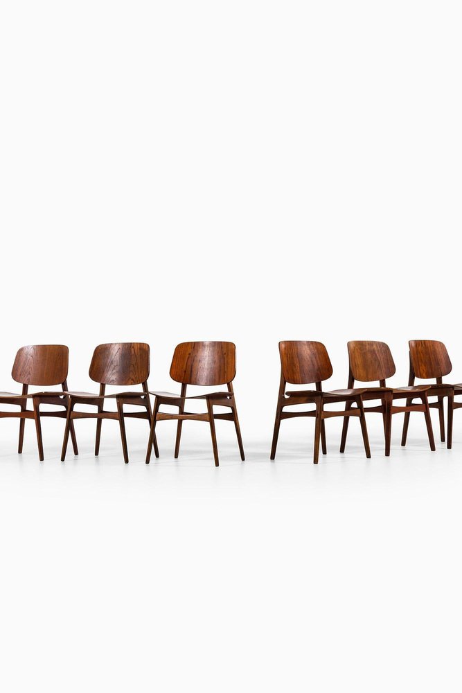 Danish Shell Dining Chairs by Børge Mogensen for Søborg Møbler, Set of 6