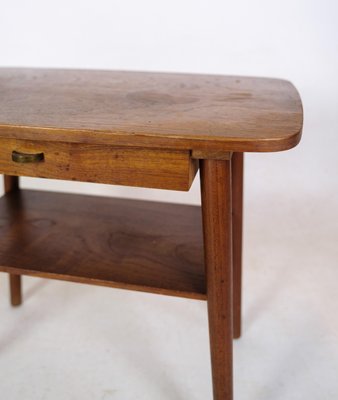 Danish Side Table with Drawer and Shelf in Teak, 1960s-UY-2020825