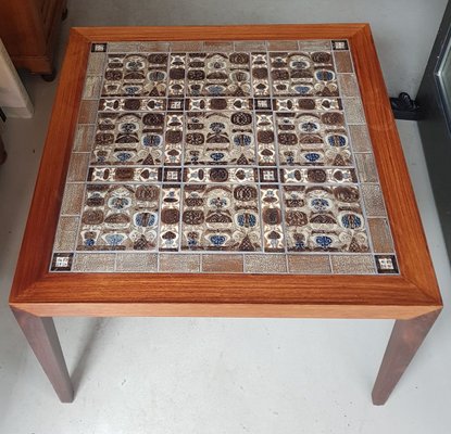 Danish Side Table with Royal Copenhagen Tiles by Severin Hansen for Haslev Møbelsnedkeri, 1960s-QDP-838258