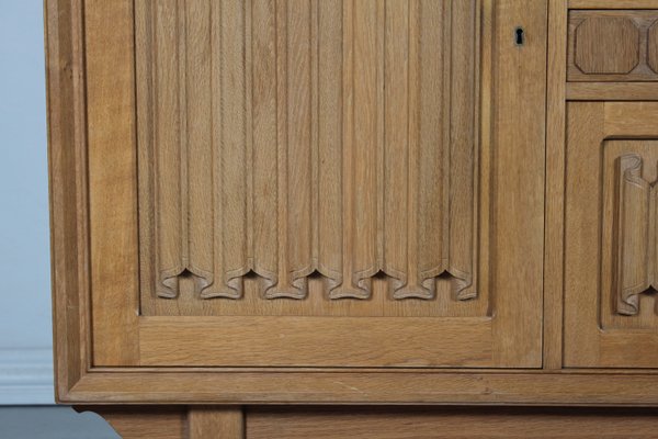 Danish Sideboard in Carved Oak by Henning Kjærnulf, 1970s-QQ-2035770