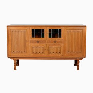 Danish Sideboard in Carved Oak by Henning Kjærnulf, 1970s-QQ-2035770