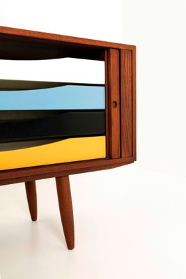 Danish Sideboard in Teak with Colored Drawers by Bruno Hansen-UQV-1185227