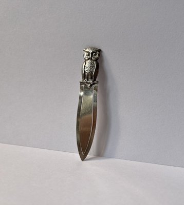 Danish Silver Owl Bookmark by Hugo Grün, 1920s-LCR-1720688