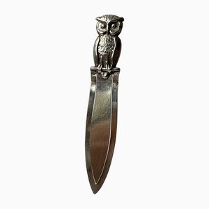 Danish Silver Owl Bookmark by Hugo Grün, 1920s-LCR-1720688