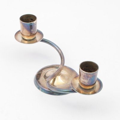 Danish Silver-Plated Candleholder from Berg, 1960s-IXK-748562