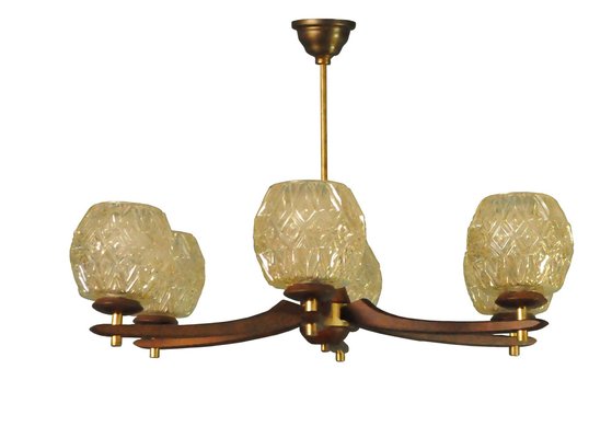 Danish Six-Armed Chandelier, 1960s-KDW-1821294