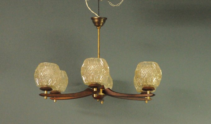 Danish Six-Armed Chandelier, 1960s-KDW-1821294