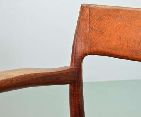 Danish Solid Teak & Black Leather 57 Desk Chair by Niels Otto Moller for J.L. Møllers, 1960s-IXC-866125