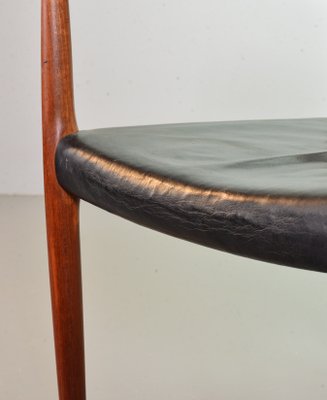 Danish Solid Teak & Black Leather 57 Desk Chair by Niels Otto Moller for J.L. Møllers, 1960s-IXC-866125