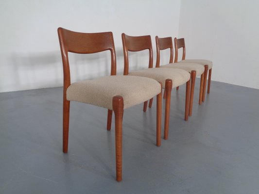 Danish Solid Teak Dining Chairs, 1960s, Set of 4-RDW-713043