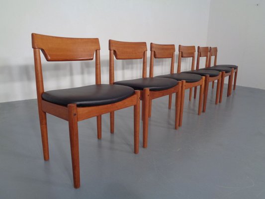 Danish Solid Teak Dining Chairs from Glostrup, 1960s, Set of 6-RDW-711627