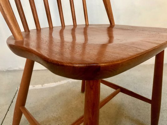 Danish Solid Teak Side Chair by Erik Ole Jørgensen for Tram Chairs, 1960s-JP-768929