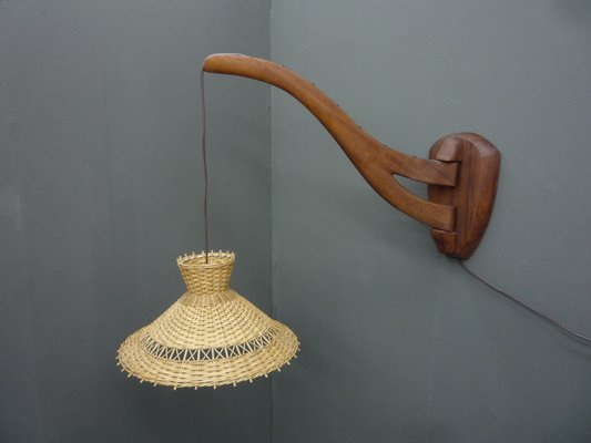 Danish Solid Teak Wall Lamp, 1960s-UG-1698071