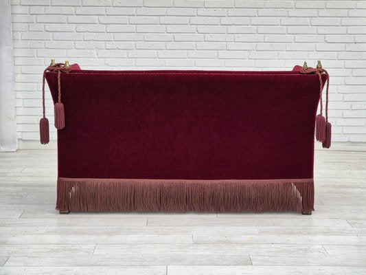 Danish Spanish Style Sofa in Velour with Ash Legs, 1960s-TMW-1821829