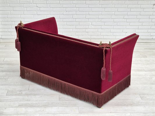 Danish Spanish Style Sofa in Velour with Ash Legs, 1960s-TMW-1821829