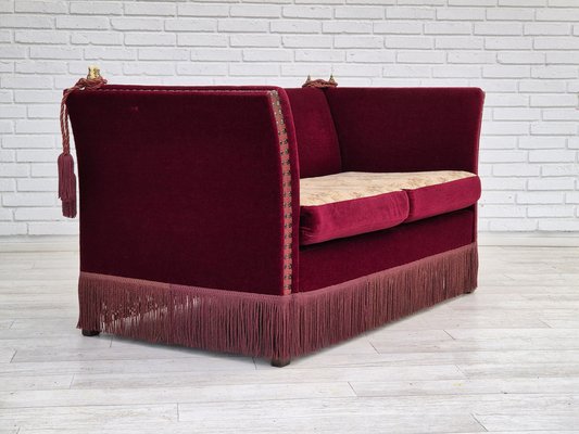 Danish Spanish Style Sofa in Velour with Ash Legs, 1960s-TMW-1821829