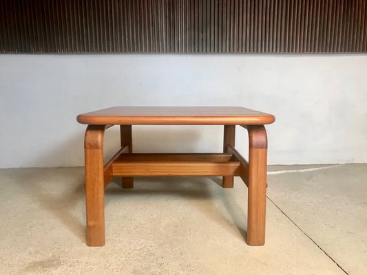 Danish Square Solid Teak Side or Coffee Table, 1960s-JP-952156