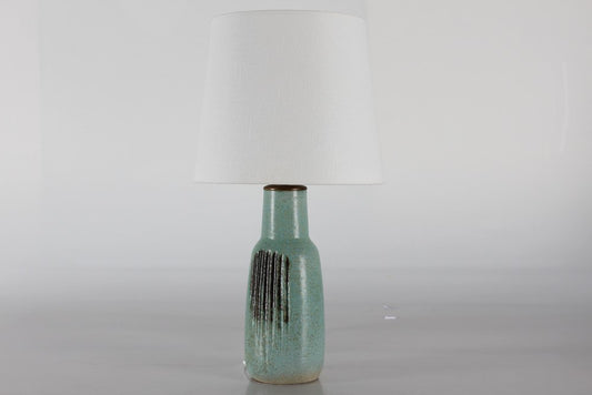 Danish Stoneware Table Lamp in Matte Salt Green Glaze by Eva Stæhr-Nielsen for Saxbo, 1960s