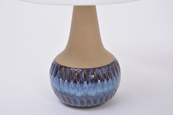 Danish Stoneware Table Lamp with Blue Ceramic Base from Søholm, 1960s-FN-883699