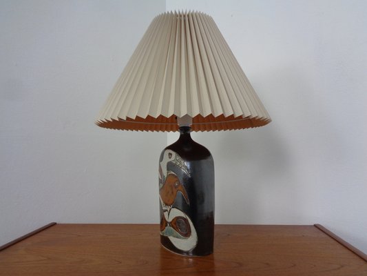 Danish Studio Ceramic Floor Lamp with Birds, 1960s-RDW-1309603