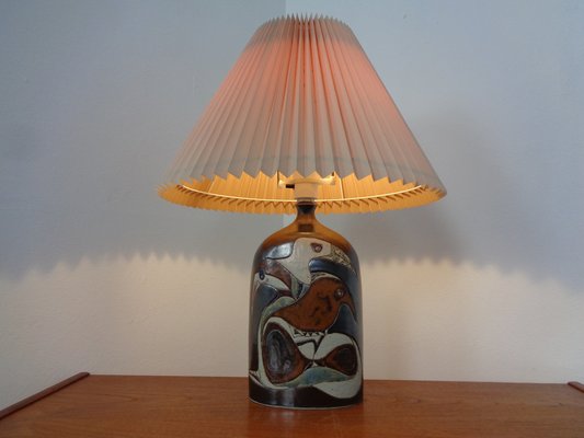 Danish Studio Ceramic Floor Lamp with Birds, 1960s-RDW-1309603