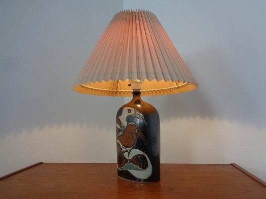 Danish Studio Ceramic Floor Lamp with Birds, 1960s-RDW-1309603