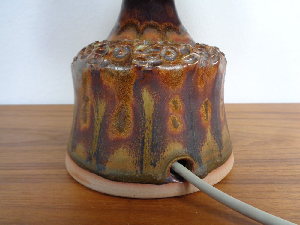 Danish Studio Ceramic Table Lamp by Elsa Rice for Riisa Keramik, 1960s