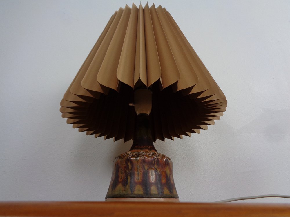 Danish Studio Ceramic Table Lamp by Elsa Rice for Riisa Keramik, 1960s