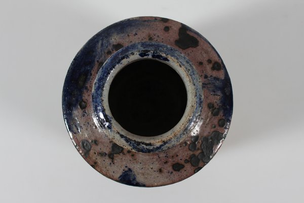 Danish Studio Ceramic Vase by Chris Moes Earth Tones with Speckles, 1972-QQ-1758349