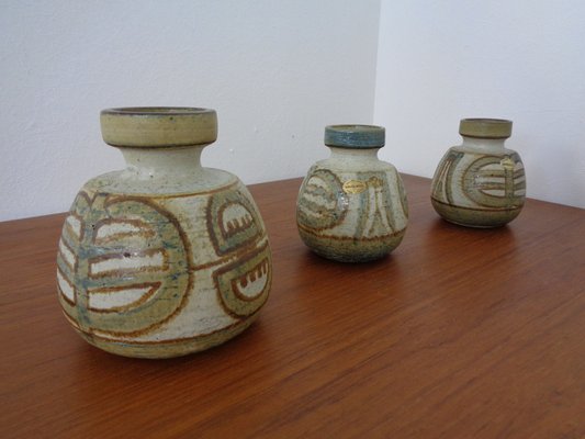 Danish Studio Ceramic Vases by Noomi Backhausen for Soholm Stentoj, 1970s, Set of 3-RDW-1396324