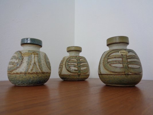 Danish Studio Ceramic Vases by Noomi Backhausen for Soholm Stentoj, 1970s, Set of 3-RDW-1396324