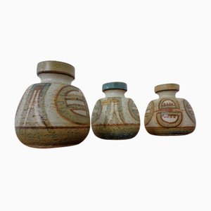 Danish Studio Ceramic Vases by Noomi Backhausen for Soholm Stentoj, 1970s, Set of 3-RDW-1396324