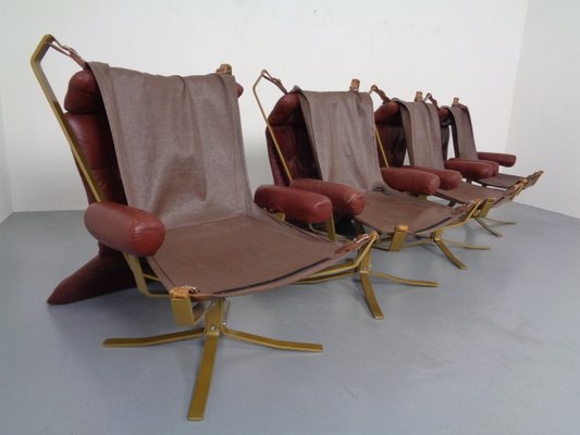 Danish Super Star Leather & Steel Chairs, 1970s, Set of 4-RDW-937633