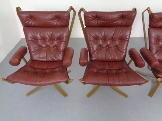 Danish Super Star Leather & Steel Chairs, 1970s, Set of 4-RDW-937633