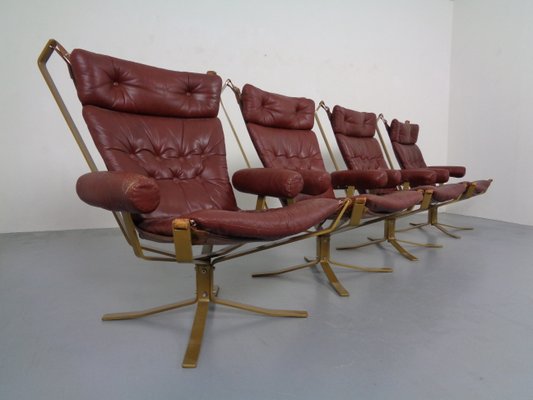 Danish Super Star Leather & Steel Chairs, 1970s, Set of 4-RDW-937633