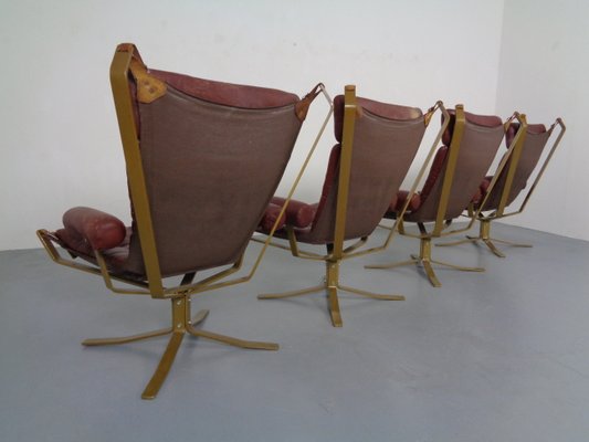 Danish Super Star Leather & Steel Chairs, 1970s, Set of 4-RDW-937633