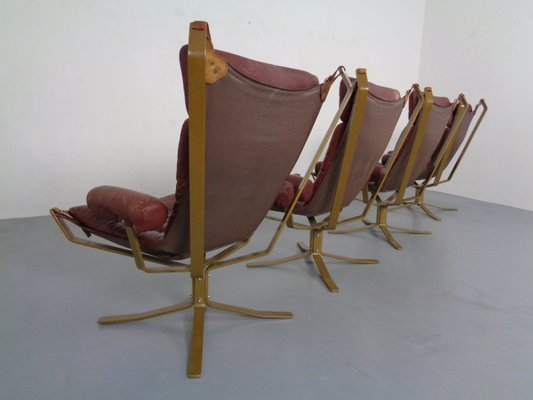 Danish Super Star Leather & Steel Chairs, 1970s, Set of 4-RDW-937633