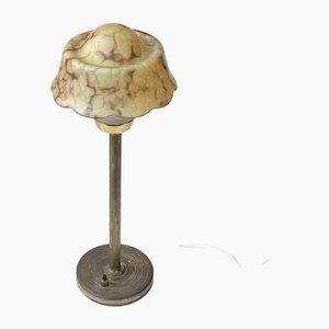 Danish Table Lamp in Brass and Marble Glass from Fog & Mørup, 1940s-LCR-1823039