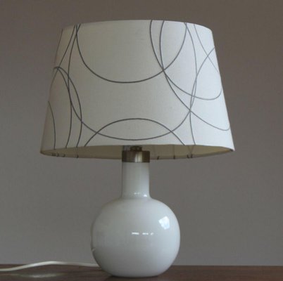 Danish Table Lamp in Opal Glass by Michael Bang for Holmegaard-ESB-1376683