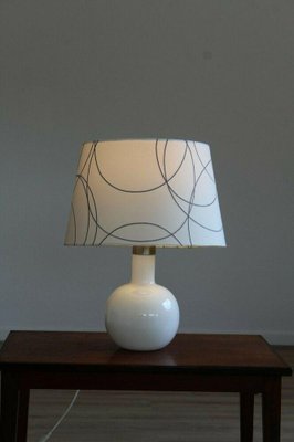 Danish Table Lamp in Opal Glass by Michael Bang for Holmegaard-ESB-1376683