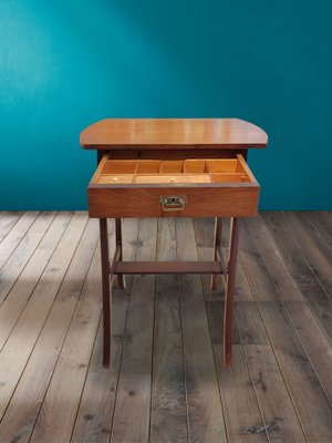 Danish Table with Drawer in Teak, 1950s-ZFY-1424516