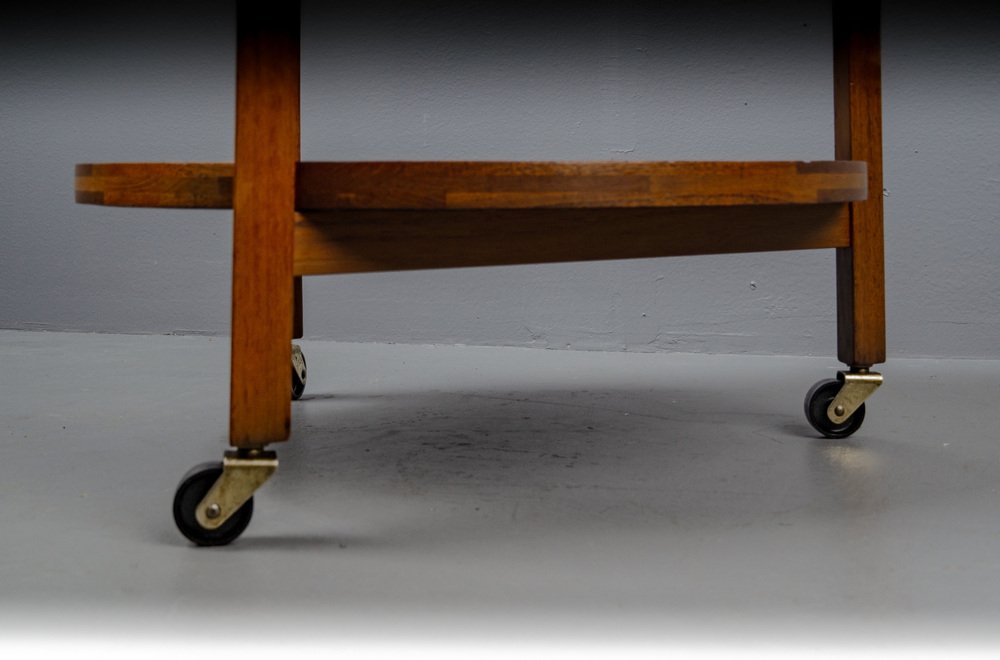 Danish Tea Trolley in Teak on Wheels from Sika Møbler, 1960s