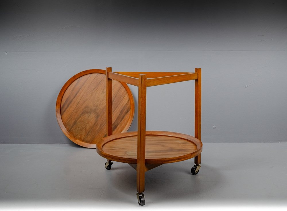 Danish Tea Trolley in Teak on Wheels from Sika Møbler, 1960s